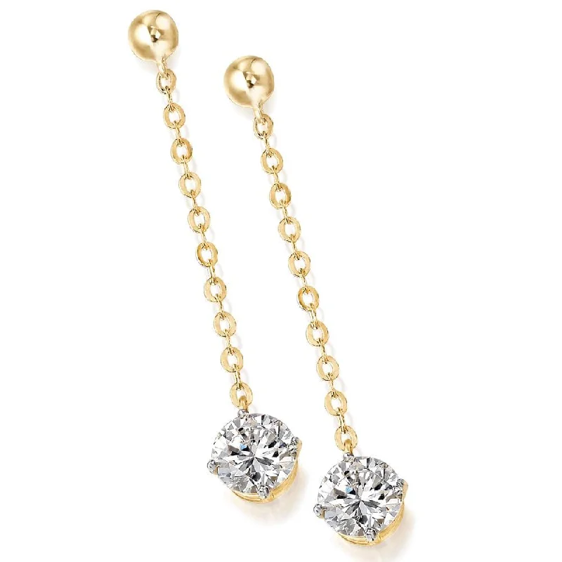 Posh Solitaire Drop Earrings