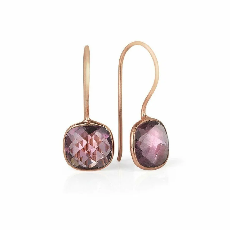 Purple Amethyst Earrings | Rose Gold