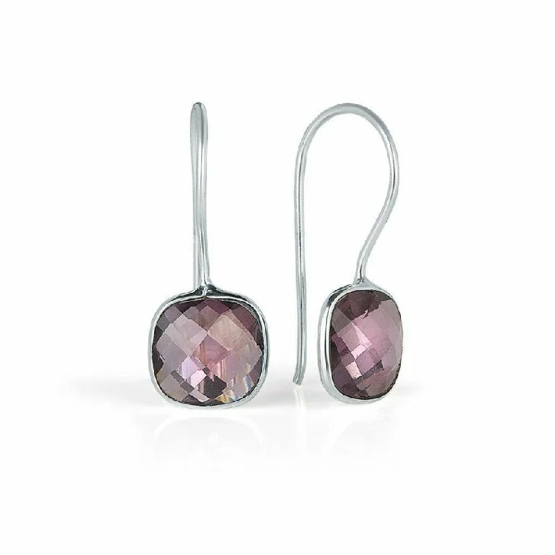 Purple Amethyst Earrings | Silver