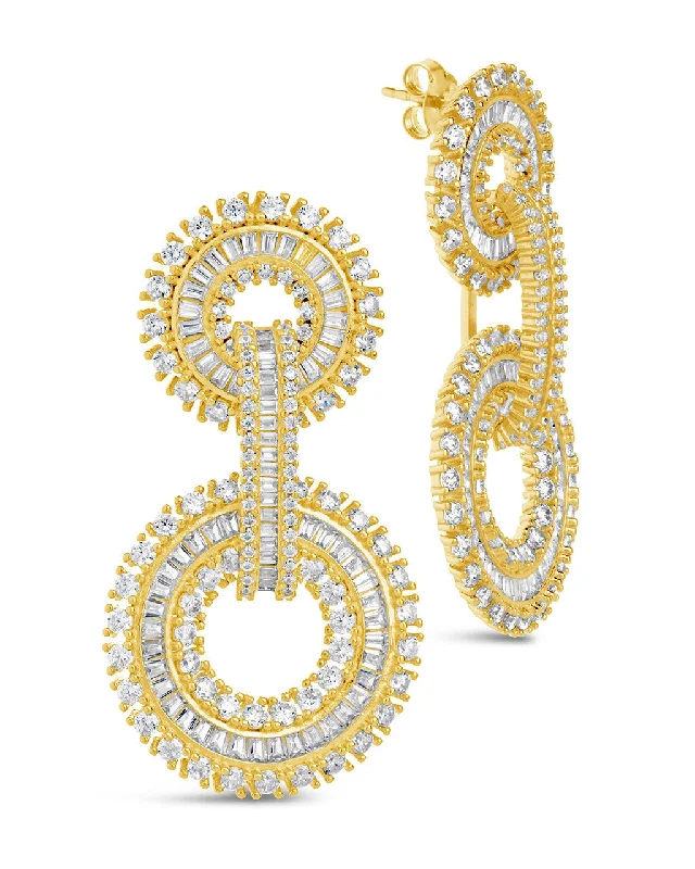 Reese CZ Circle Drop Earrings