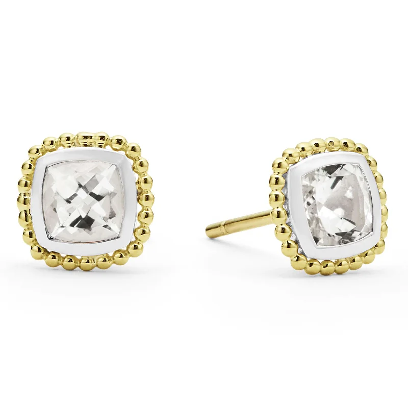 Rittenhouse Two-Tone White Topaz Stud Earrings