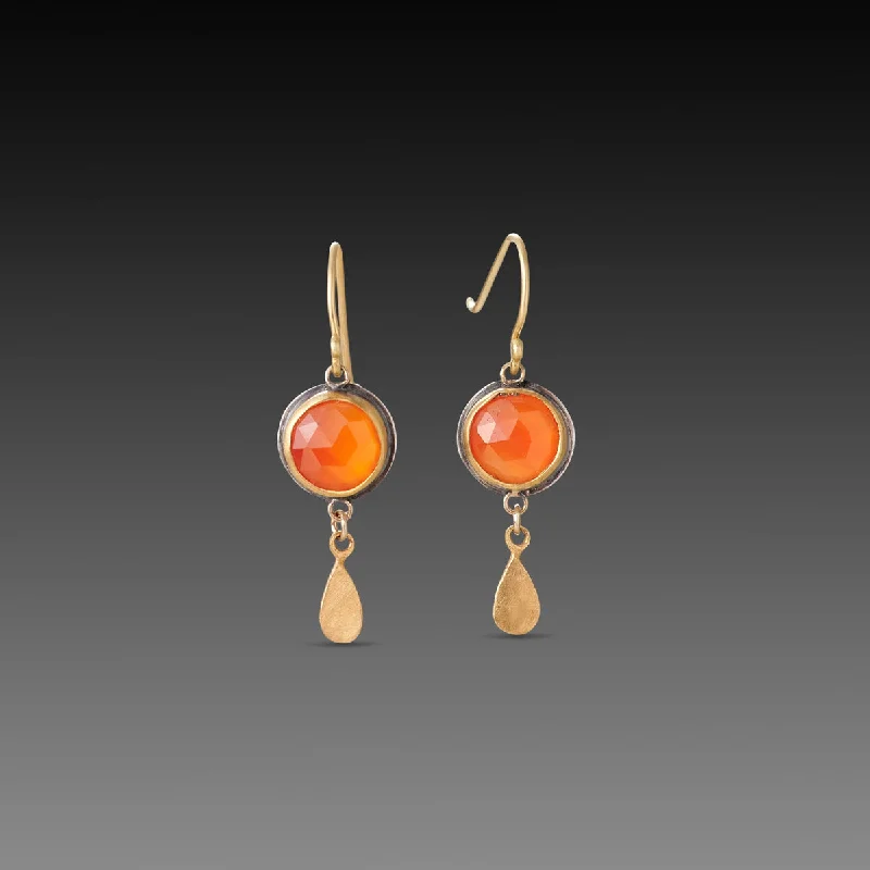 Rose Cut Carnelian Earrings