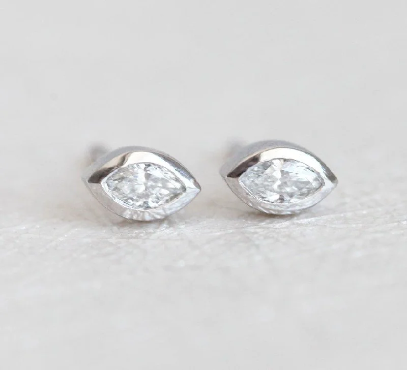 Rose Gold Diamond Earrings, Diamond Stud