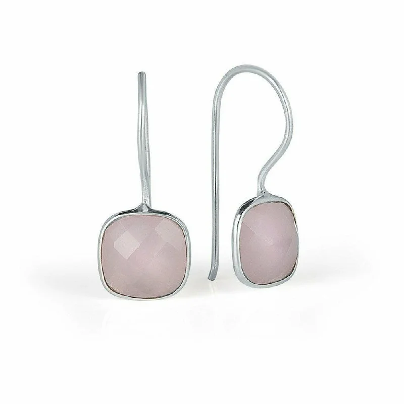 Rose Quartz Earrings | Silver