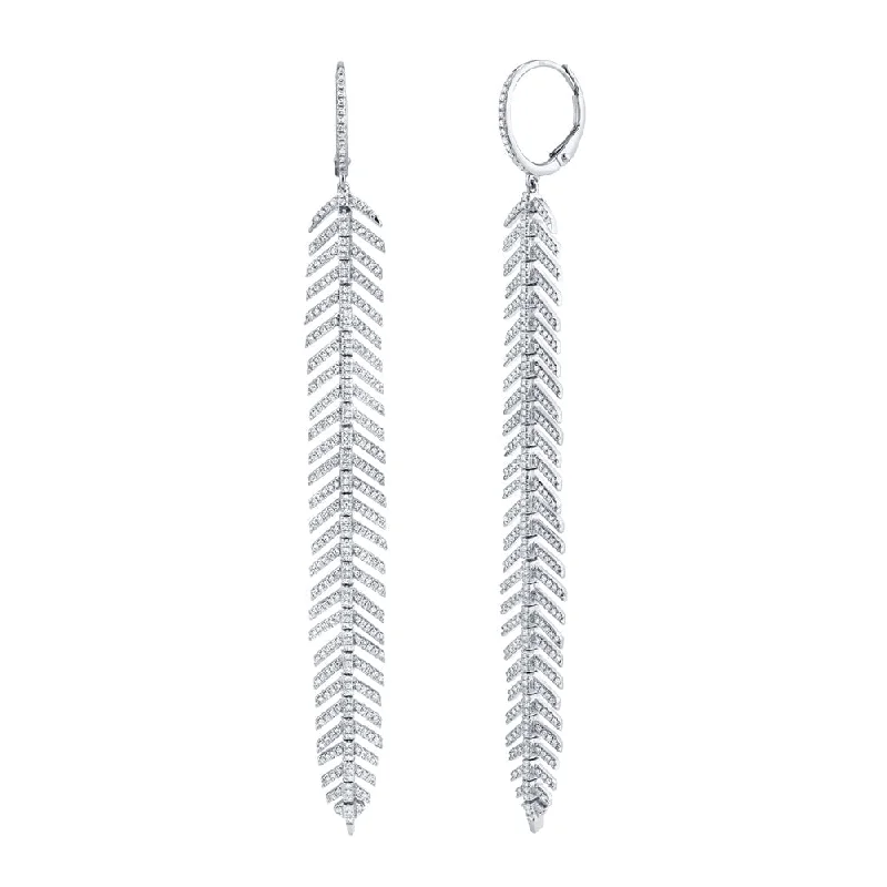 1.43CT DIAMOND FEATHER EARRING