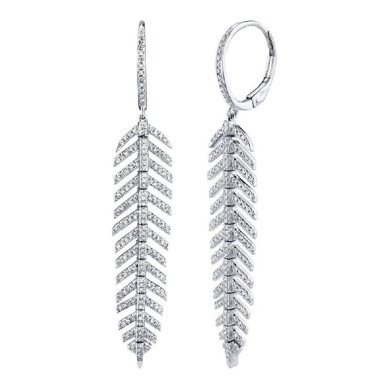 0.60CT DIAMOND 'Phoenix' Drop FEATHER EARRING - Short