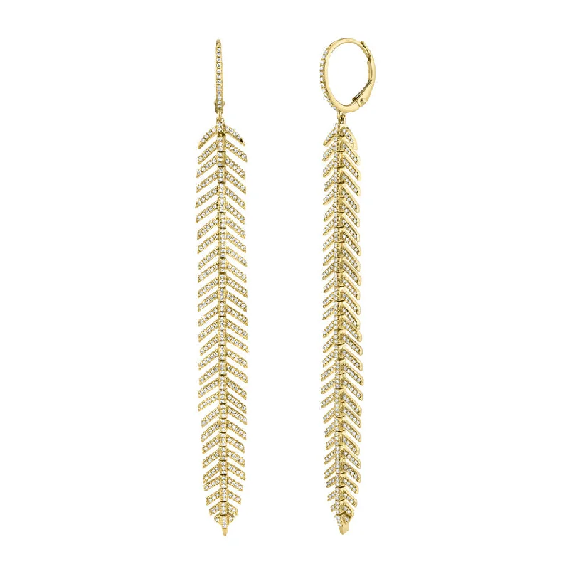 1.43CT DIAMOND FEATHER EARRING