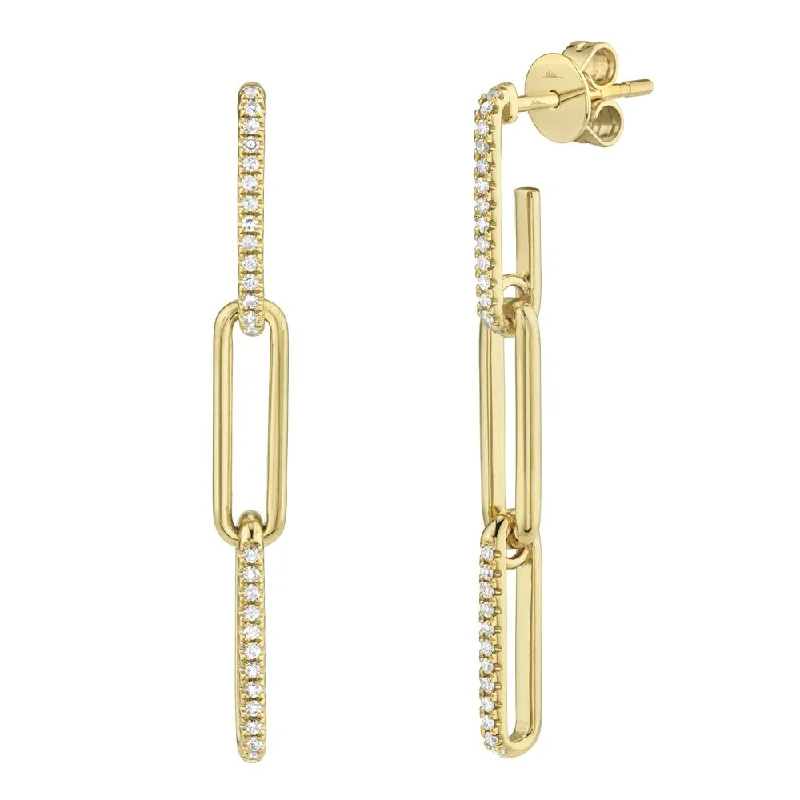 0.17CT DIAMOND PAPER CLIP LINK EARRING