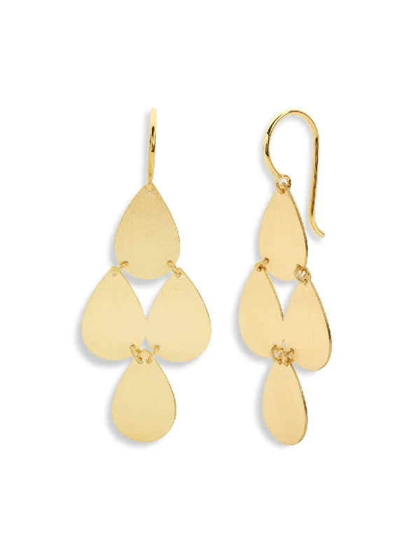 Signature Small Teardrop Chandelier Yellow Gold Earrings