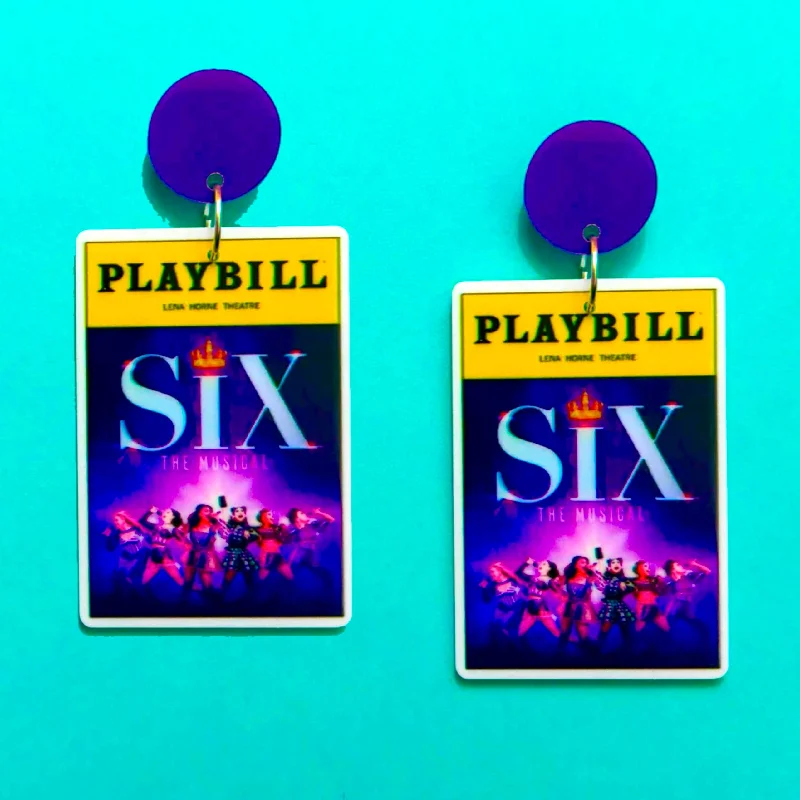 Six Playbill Drop Earrings