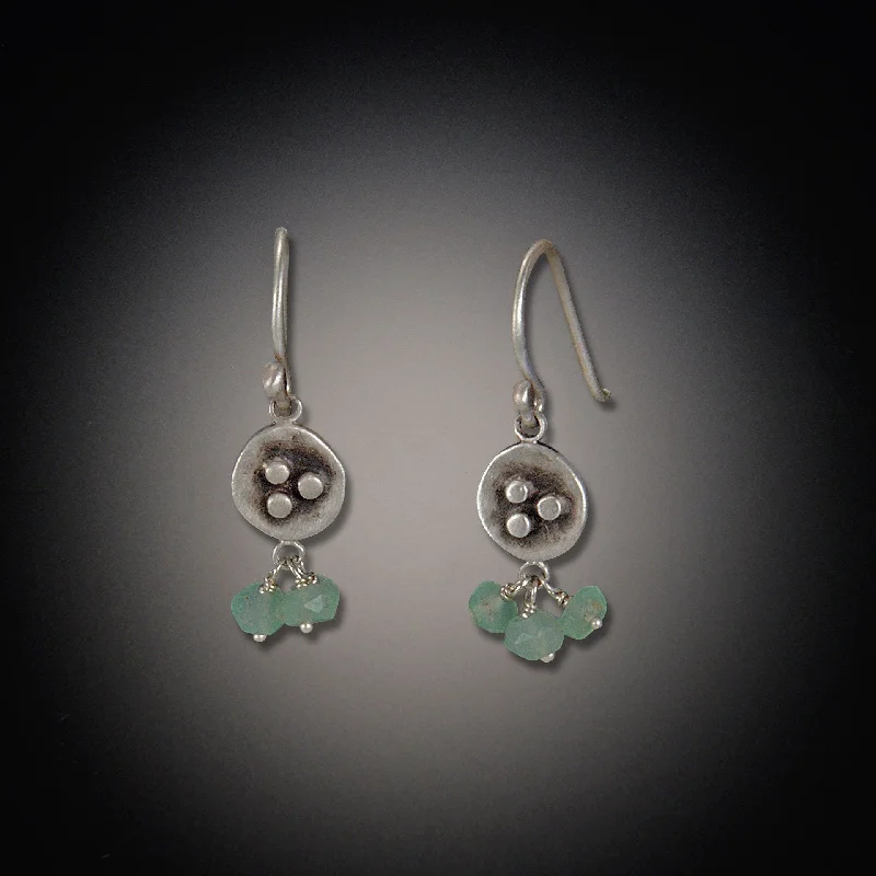 Small Bud Earrings with Chrysoprase Clusters