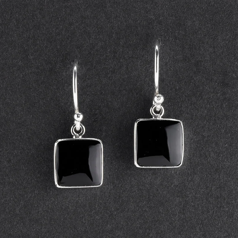 Black Obsidian Drop Earrings