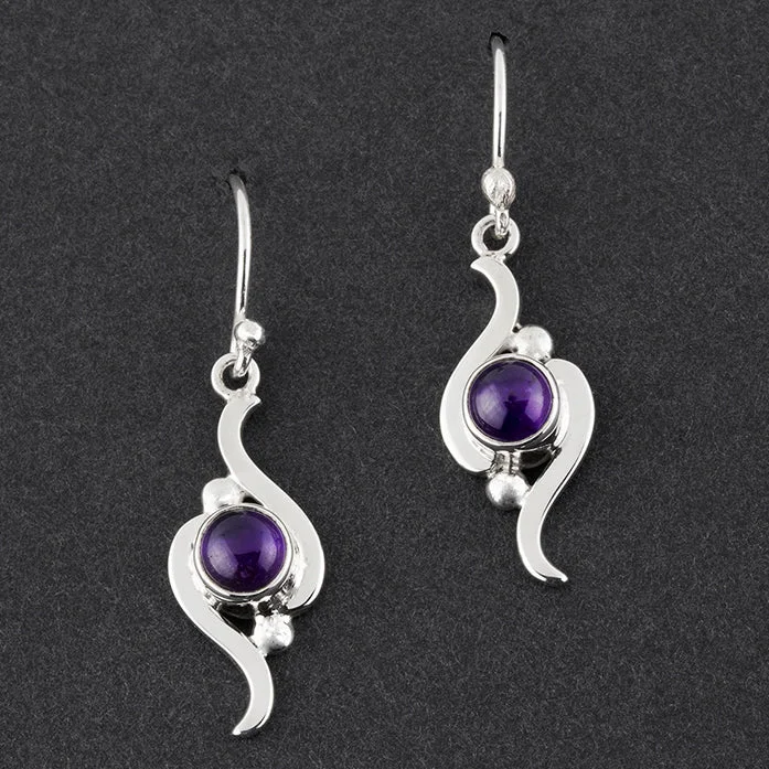 Sterling Silver Amethyst Dangle Earrings