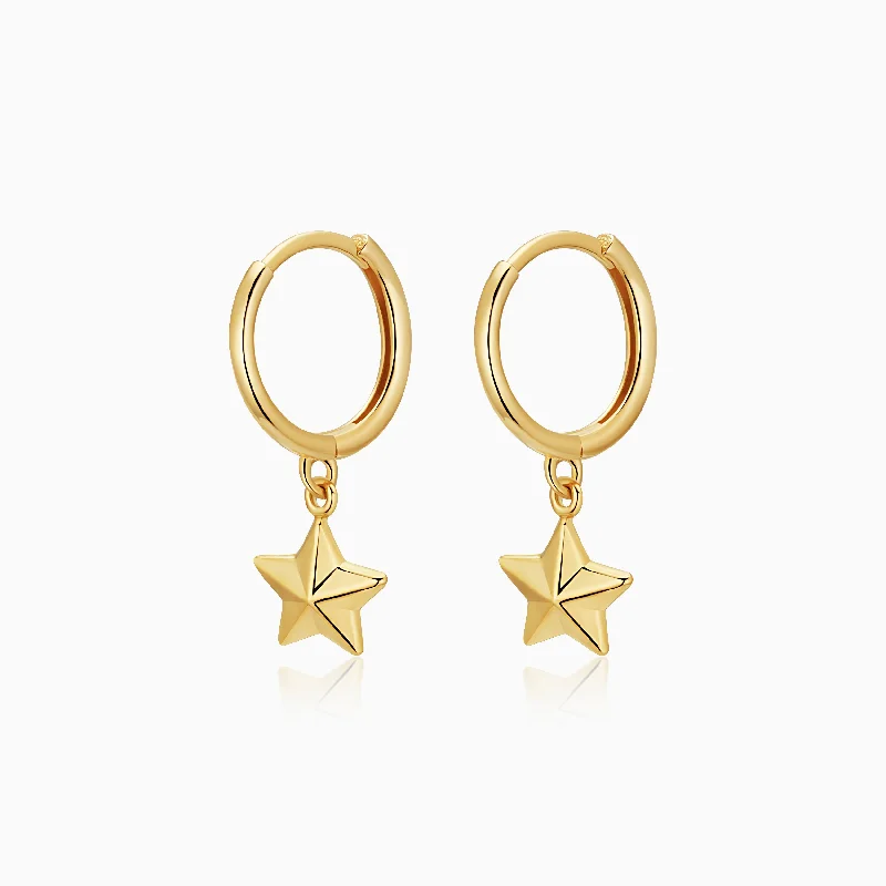 Street Star Charm Hoops