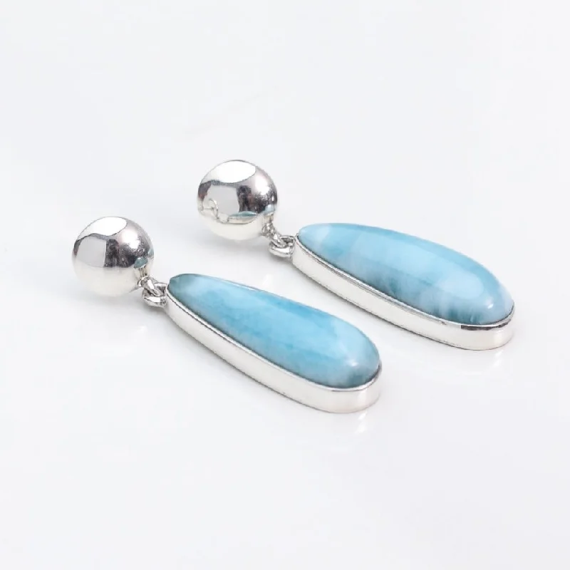 Teardrop Larimar Earrings Eliza