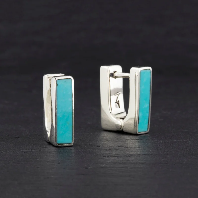 Turquoise Huggie Hoop Earrings