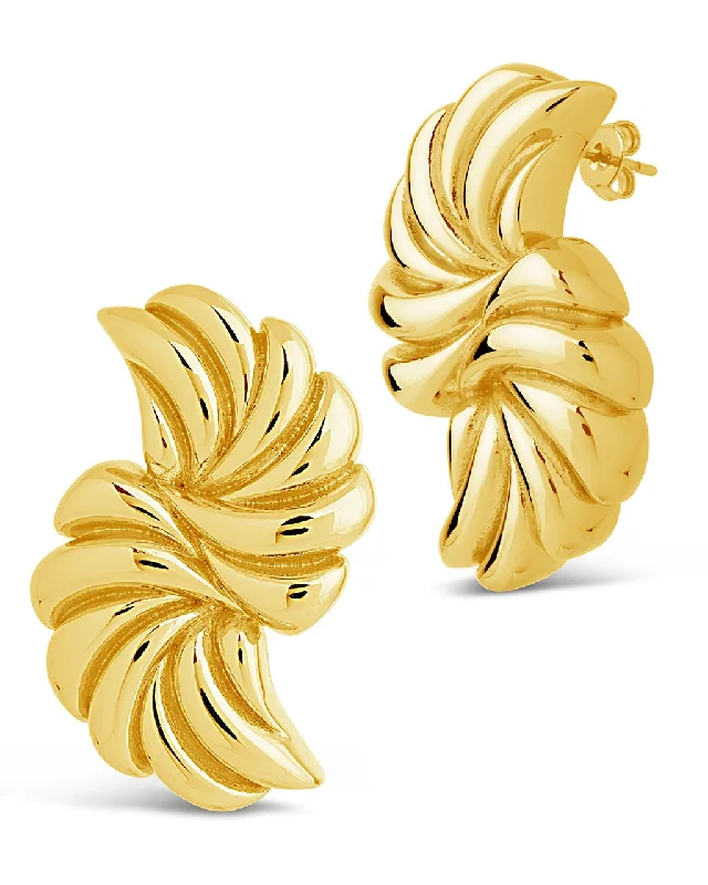 Twisted Croissant Stud Earrings