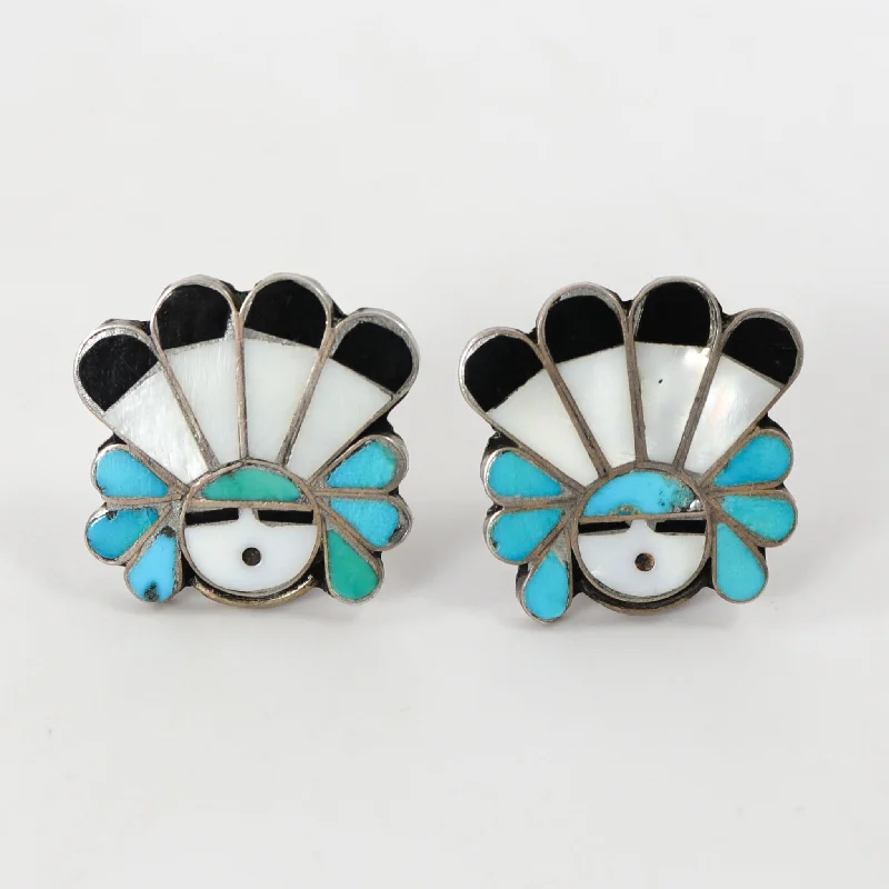 1960s Sunface Clip Earrings