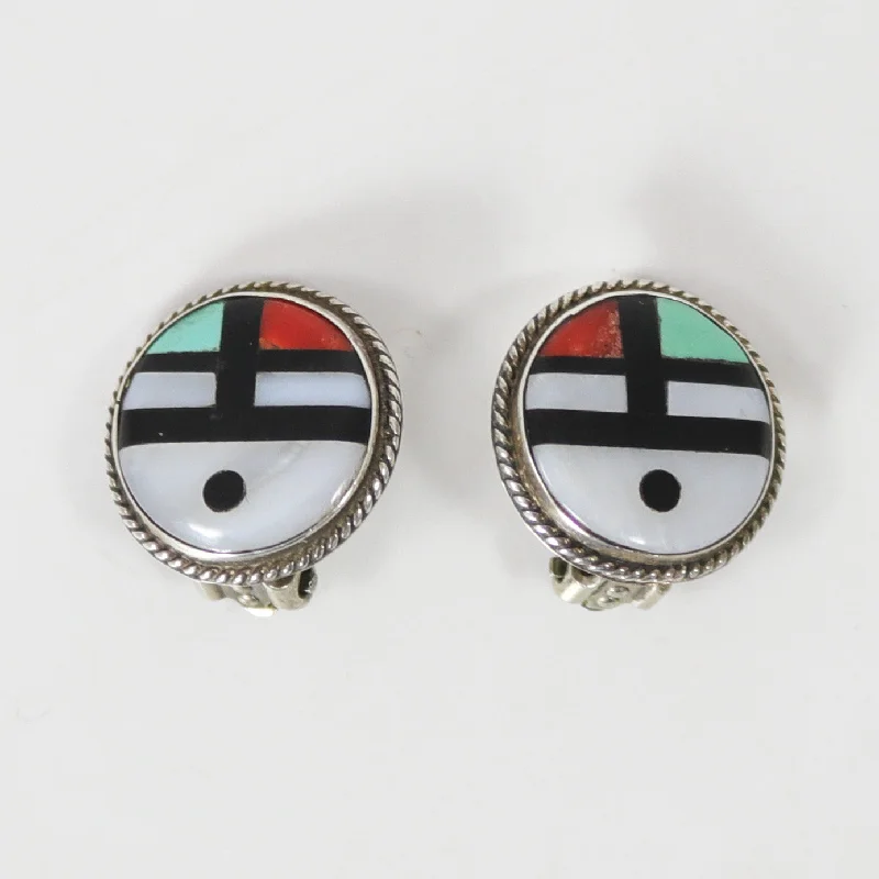 1980s Sunface Clip Earrings