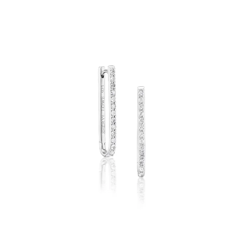 Diamond Paperclip Earrings