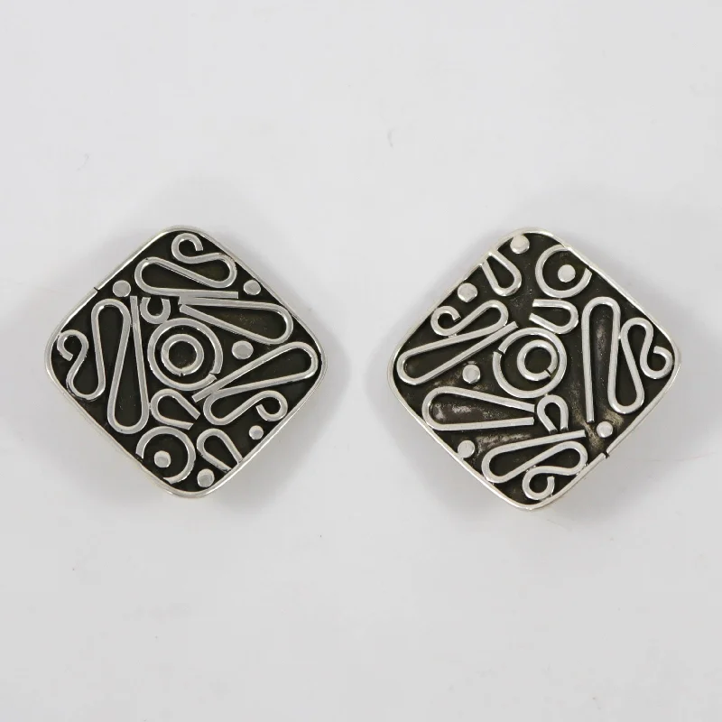 Mayan Clip Earrings