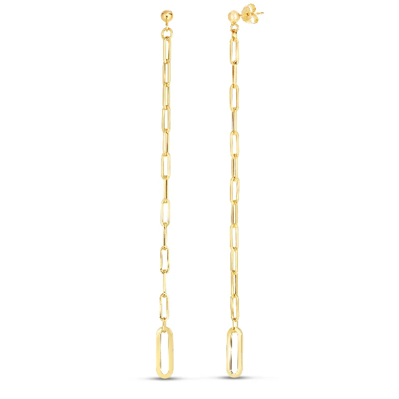 14K Paperclip Shoulder Duster Earring