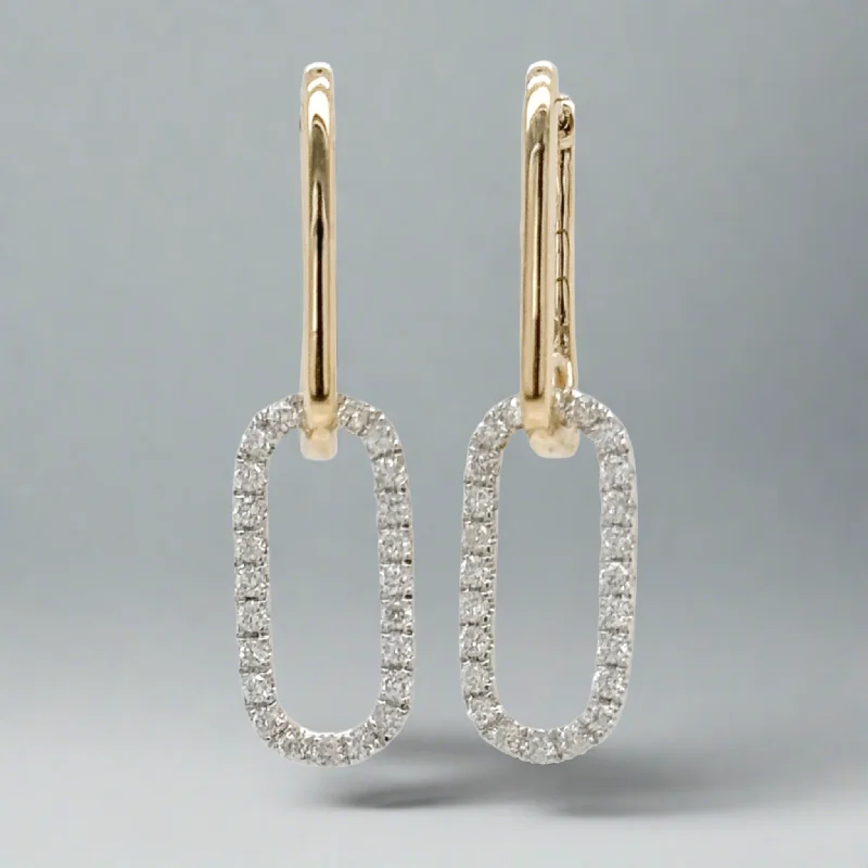 14K Y Gold 0.40cttw H/I1 Diamond Paperclip Earrings