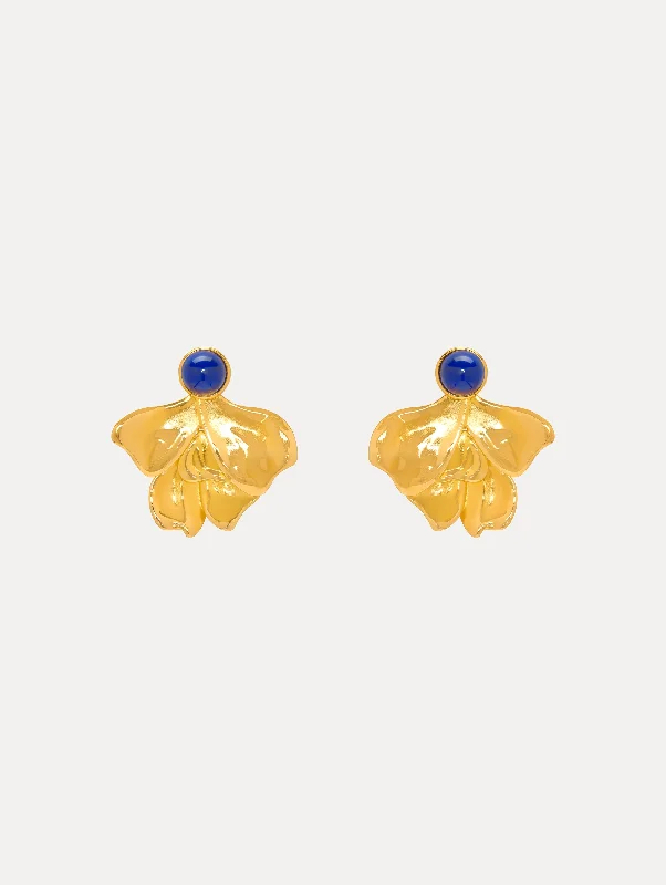 Cabochon Petal Clip-On Earrings