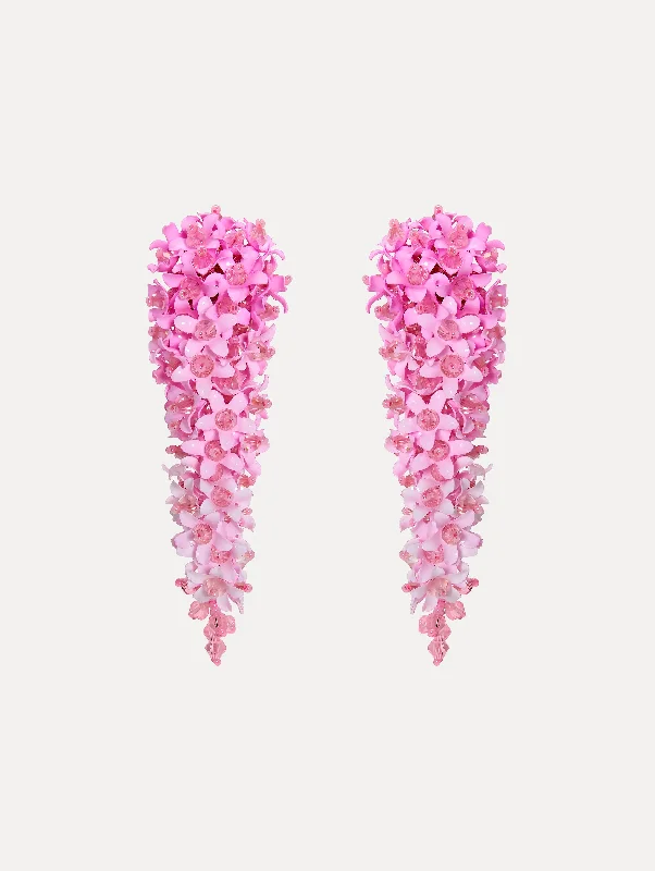 Cascading Flower Clip-On Earrings