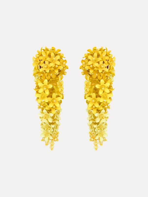 Cascading Flower Clip-On Earrings