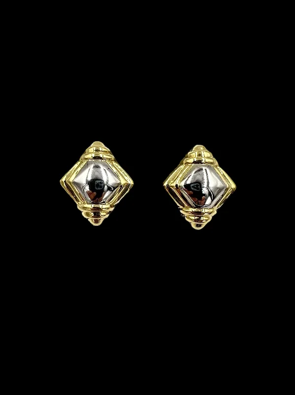 Chimento 18k Yellow And White Gold Clip And Post Earrings