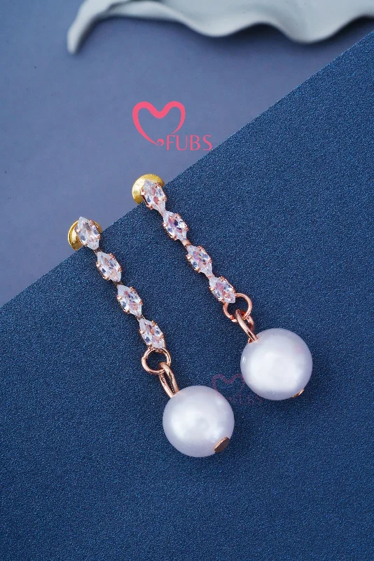 Crystal Embellished Pearl Clip On Earrings