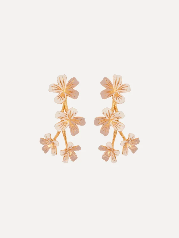 Flower Branch Clip-On Earrings