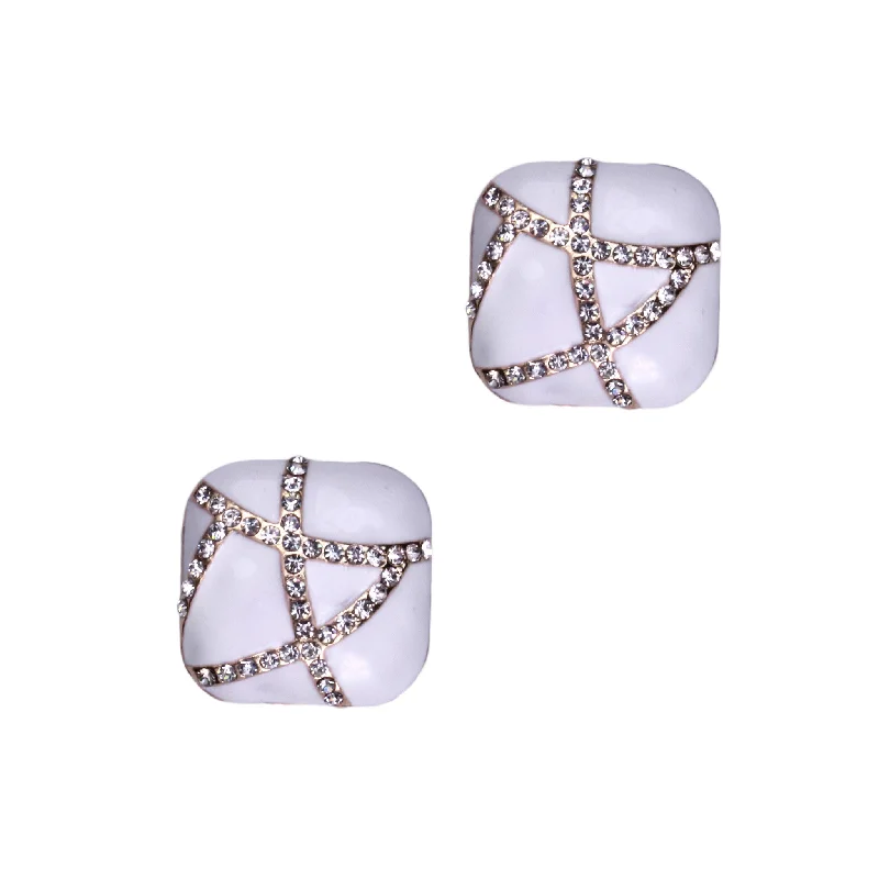 Glynis Clip Earrings (white)