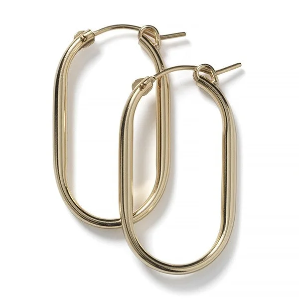 Gold Filled Paperclip Hoop Earrings