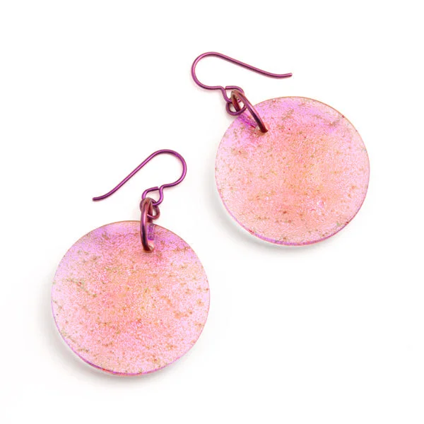 Deluxe Dichroic Eclipse Glass Earrings - Plum