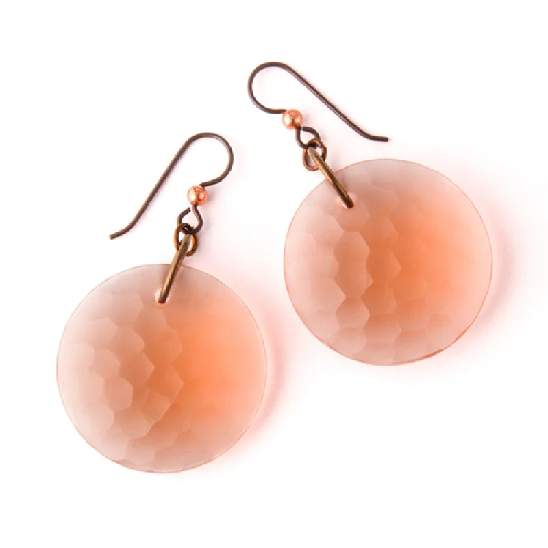 Solid Glass Eclipse Martele Earrings - Rhubarb