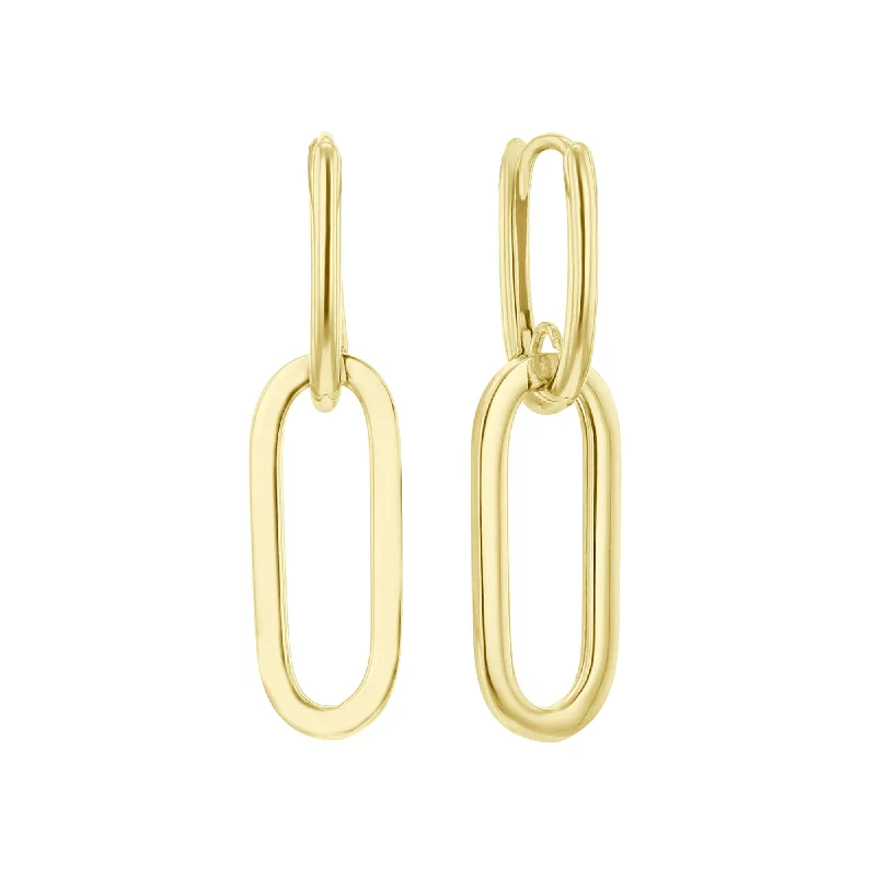 Milan Paper Clip Gold Hoop Earrings