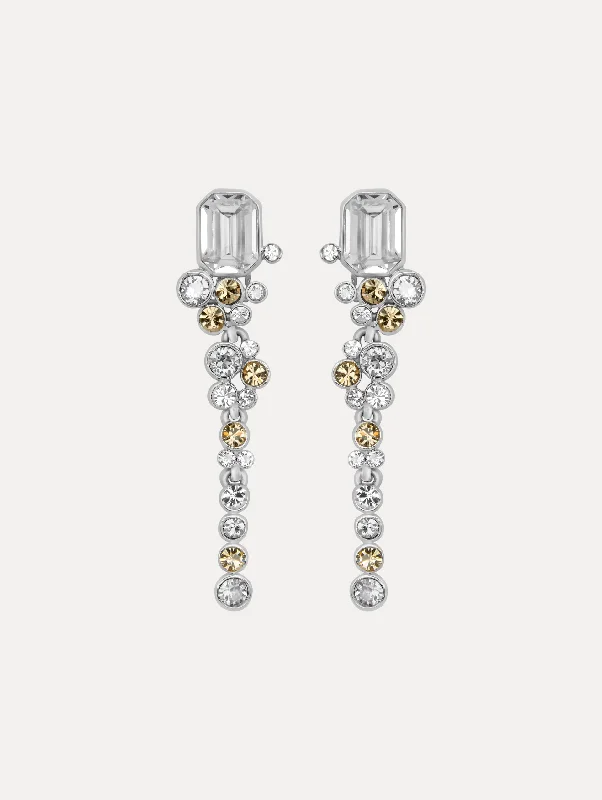 Mixed Crystal Clip-On Earrings