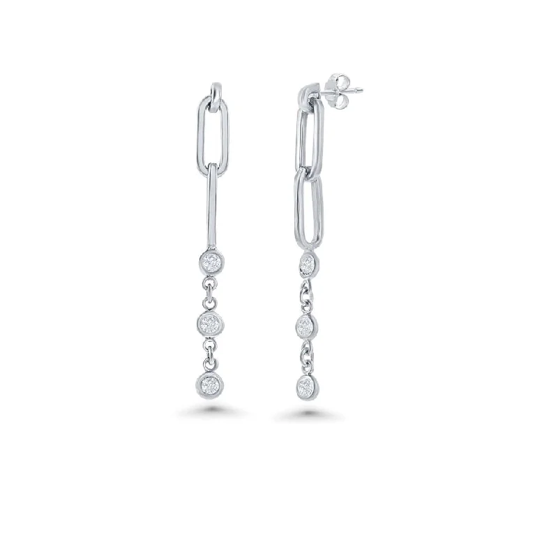 Paper Clip Diamond By The Yard Dangle Earrings (0.30 ct.) in 14K Gold