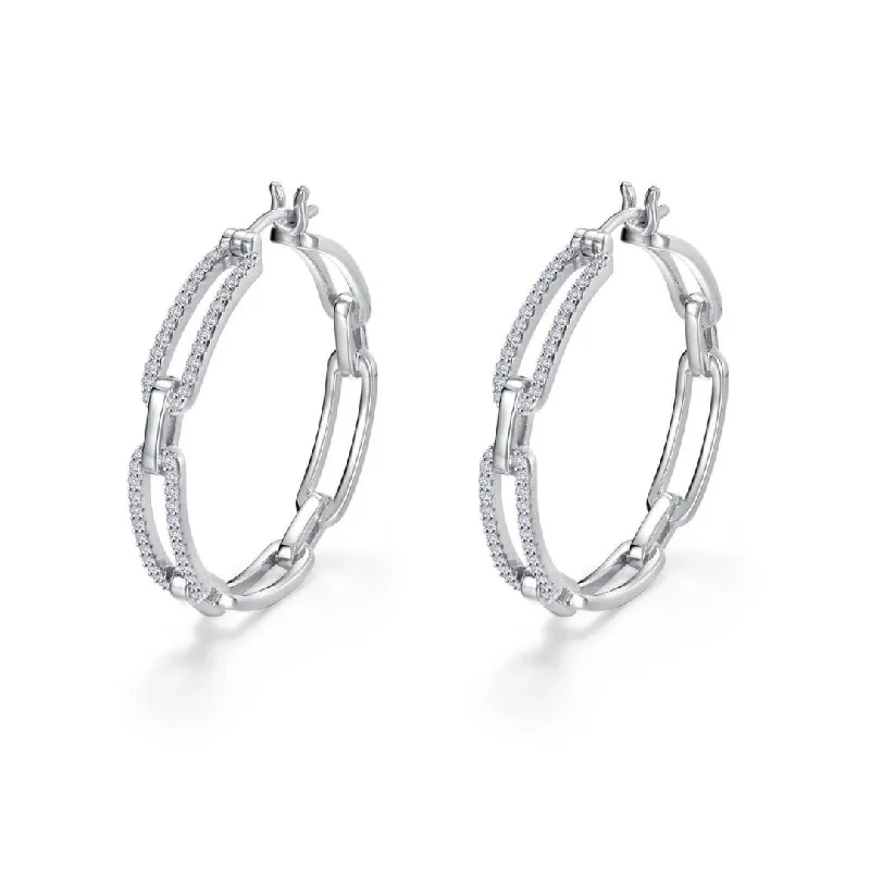 Paperclip Hoop Earrings by Lafonn