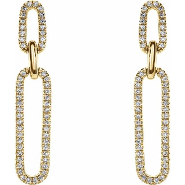 Paperclip Link Diamond Earrings