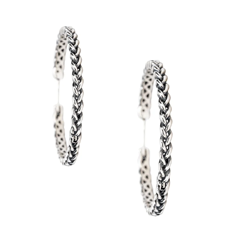 Silver Eclipse Large Hoop Earrings