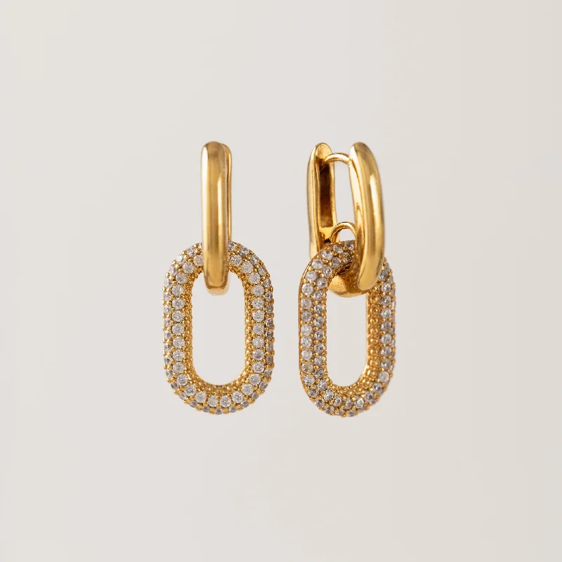 Solana Paperclip Drop Hoop Earrings