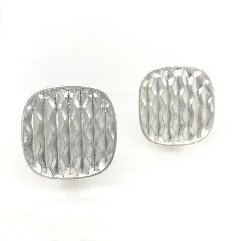 Square Desert Wave Clip Earrings