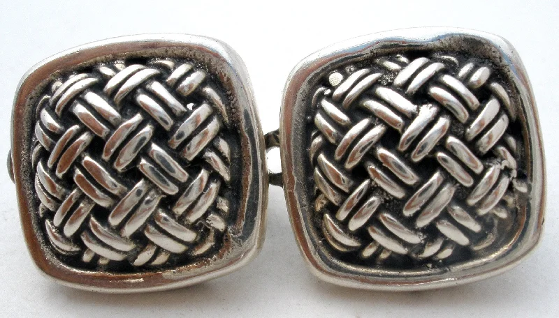 Sterling Silver Braided Clip On Earrings