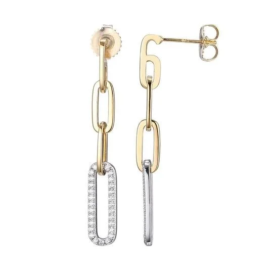 YGP Sterling Lab-Created CZ Paperclip Earrings